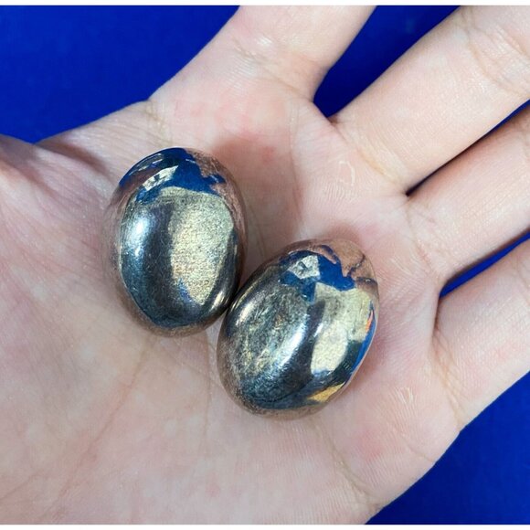 VTG Estate Sterling Silver Oval Clip‎ Back Earrings! 167 - Picture 6 of 6